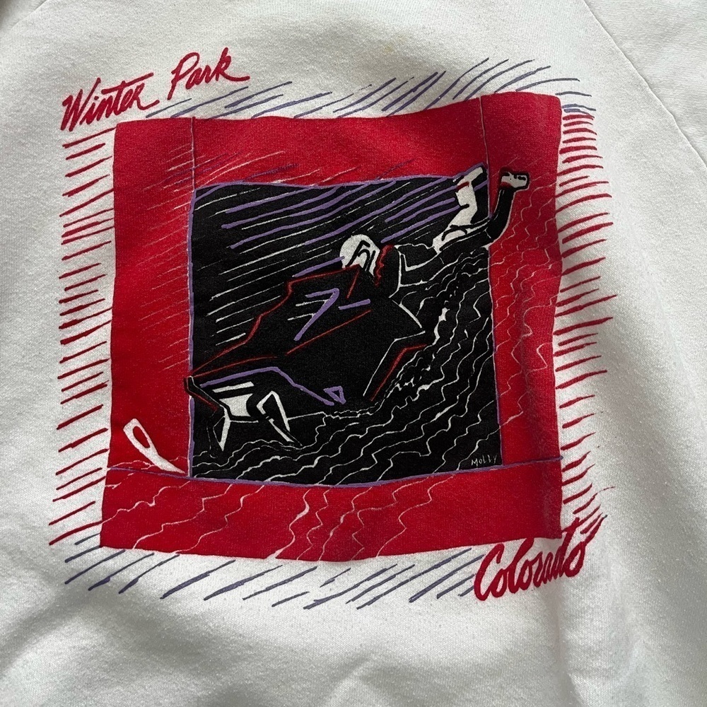 Vintage winter park, snowmobiling, crewneck sweatshirt - Picture 2 of 6